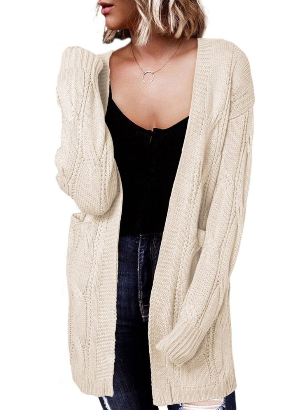 Women Long Cardigan Open Front Knit Sweater 2026
